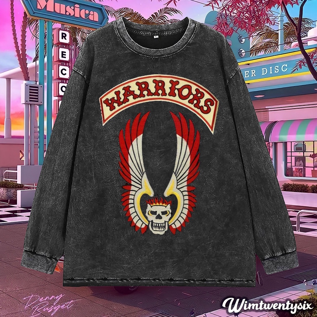 longsleeve | kaos oversize | oversize washing | t-shirt oversized | kaos the warriors logo vintage