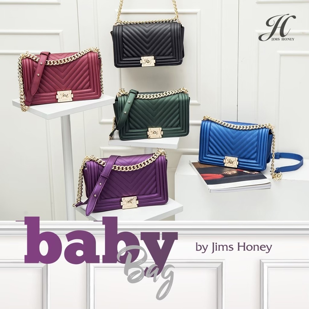 JIMS HONEY JH Baby Bag Tas Selempang Mewah Pesta Shoulder Bag Tali Rantai Kulit Sintetis JIMSHONEY