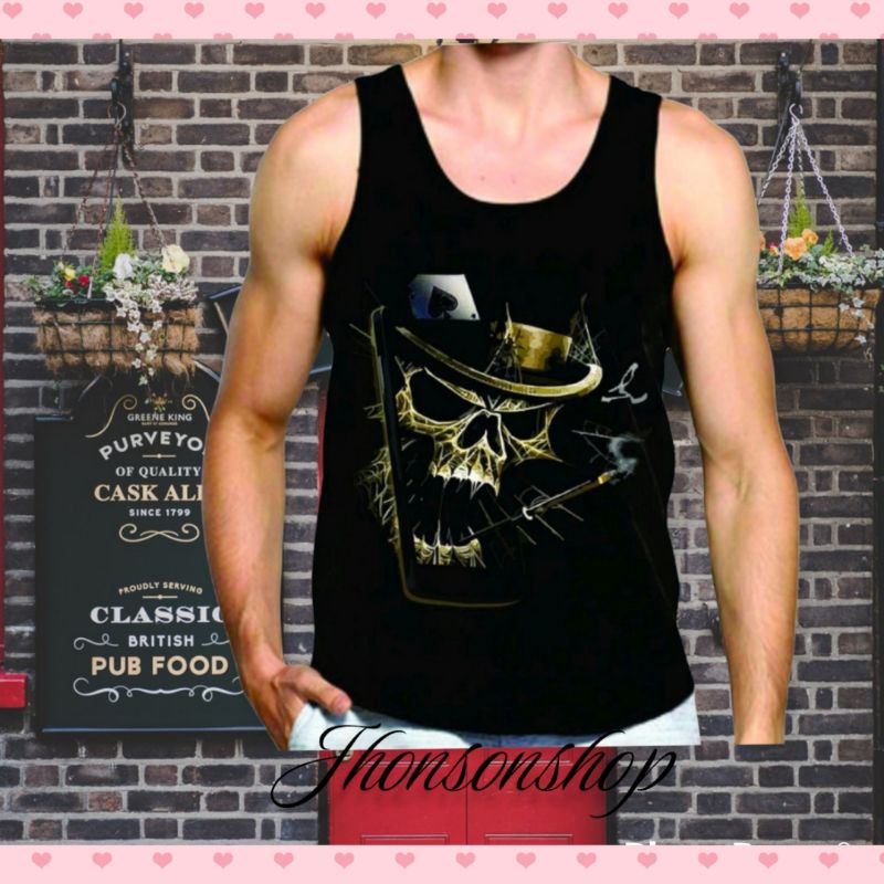 kaos singlet DISTRO/T-SHIRT Catton Combat. buat pria