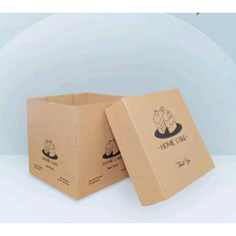 

Box Kardus 26x26x25cm (Homie Cake Top/Bot) Tart/Puding/Karton/Coklat Polos