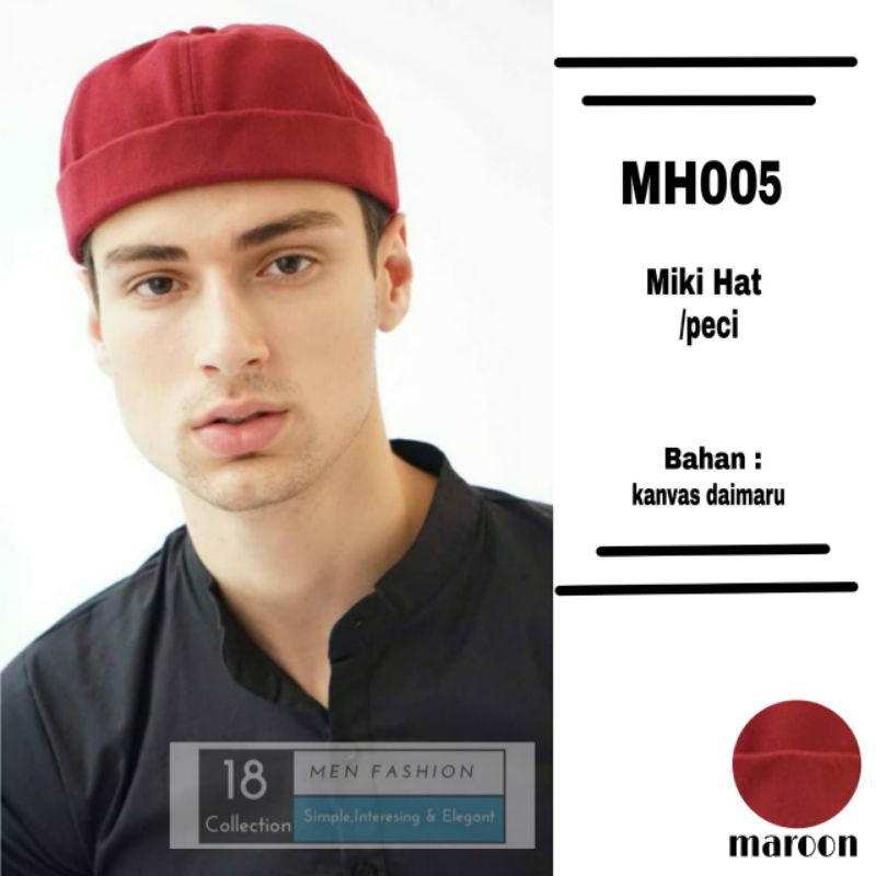 Kopiah Hijrah Miki Hat Peci Polos PREMIUM