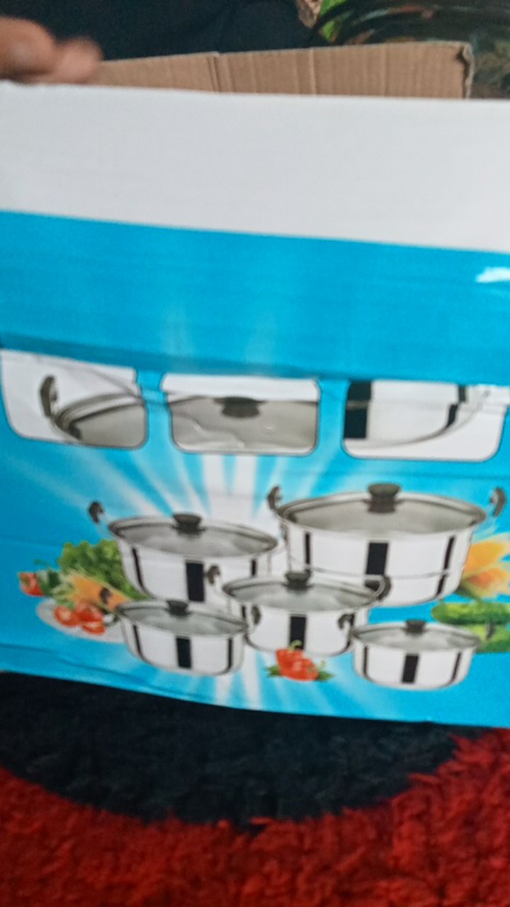 Panci Set5 Pcs Tutup Kaca Panci Set Stainless Steel Panci Beranak Ada Kukusan Murah Pabrikwps