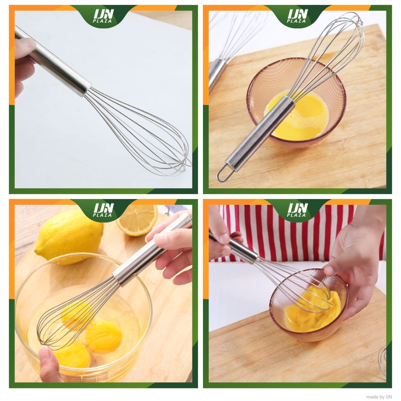 ❤ IJN ❤ Pengocok Telur Manual Pengaduk Adonan Kue Hand Mixer Egg Whisk Stainless Steel 12 Inch Panjang 31 cm