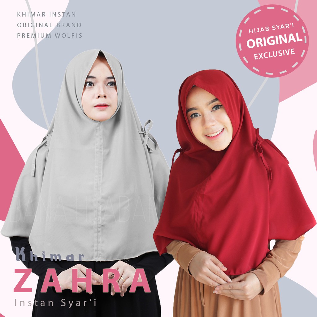 Hijab Jilbab Kerudung Khimar Zahra -  Hijab Instan - Kerudung Khimar Pita