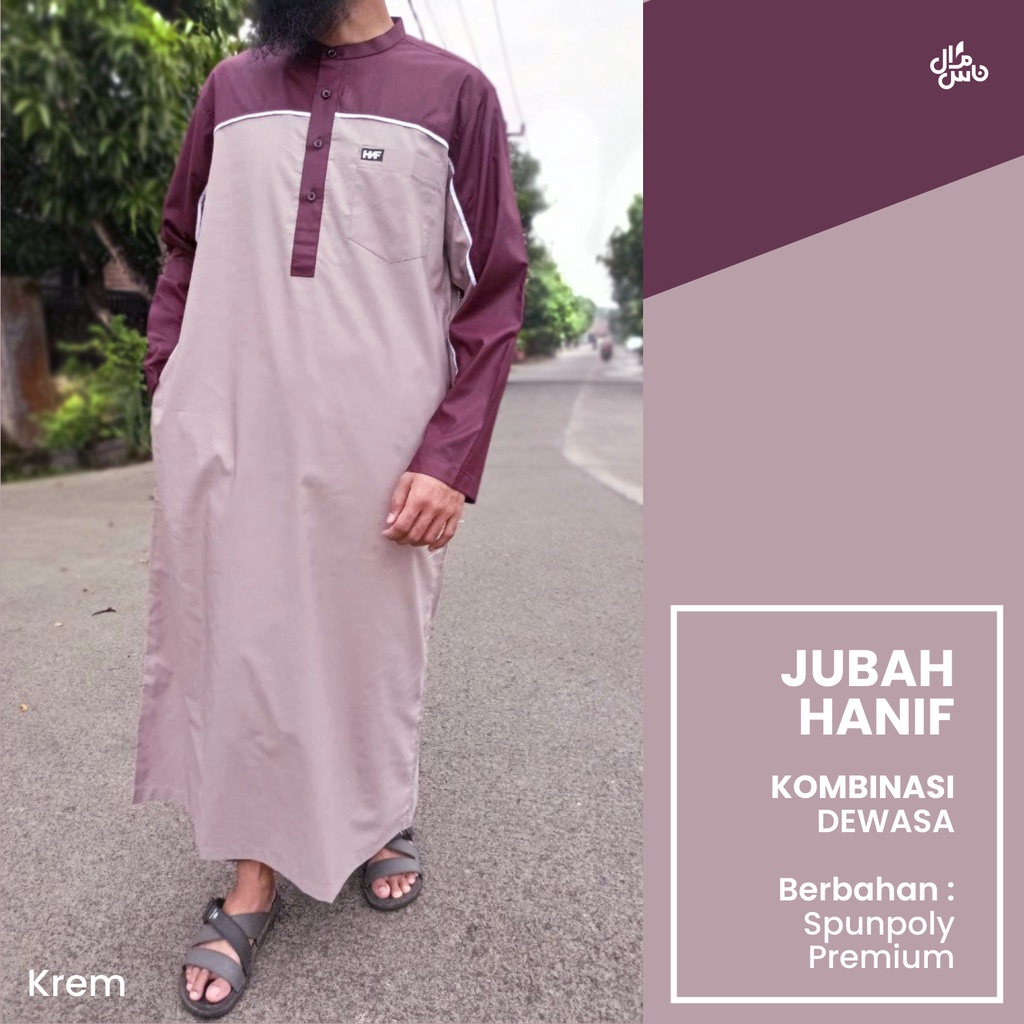 Jubah Pria Gamis Pria Hanif Kombinasi Arab Big Size Jumbo XXL XXXL 2XL 3XL Jubah Pria / Gamis pria / Jubah Gamis Laki Gamis Pria Dewasa Fashion Muslim Pria Arab Pakistan