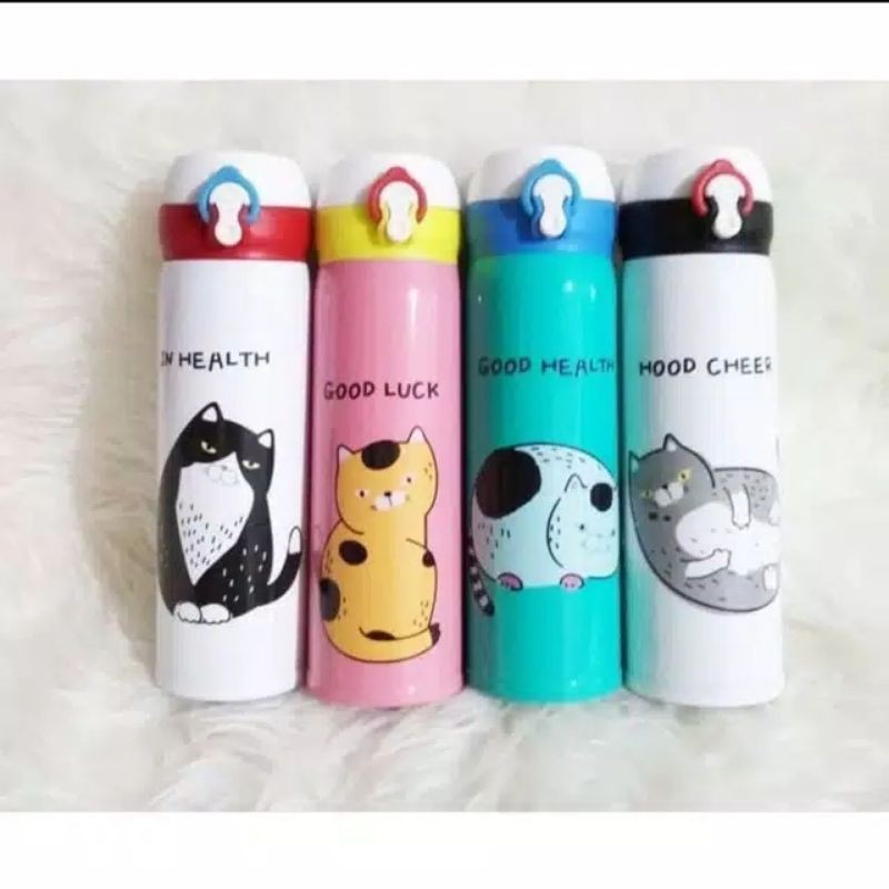 Botol minum botol termos tumbler motif kucing