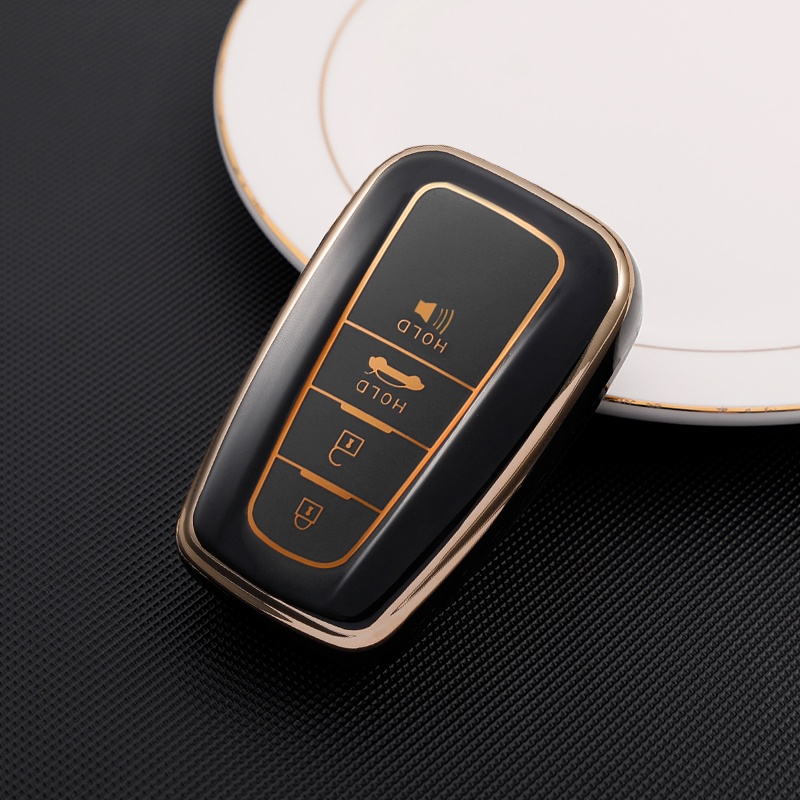 Casing Kunci Remote Mobil 4 Tombol Bahan TPU Untuk Toyota Camry CHR Corolla RAV4 Avalon Land Cruiser Prado Prius 2017-2022
