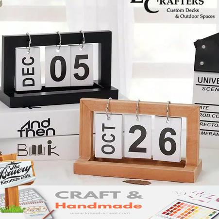 

Countdown ornamen kalender kecil Kreatif kayu diy flip kalender kalender meja terlaris