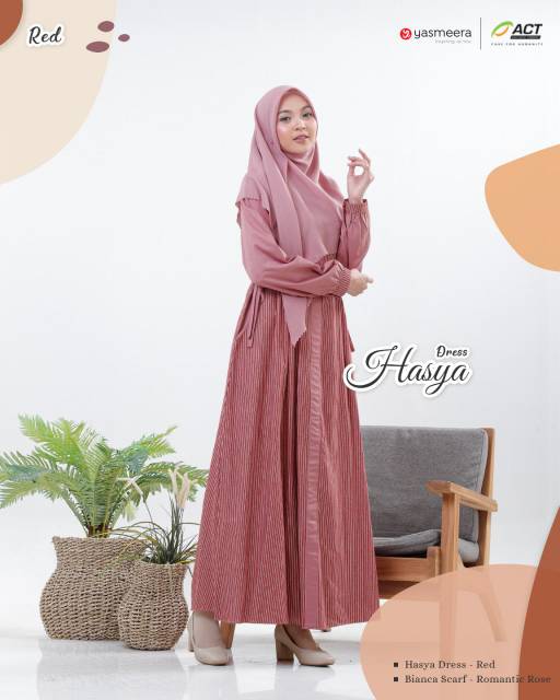 HASYA DRESS NAVY &amp; RED  || YASSMEERA