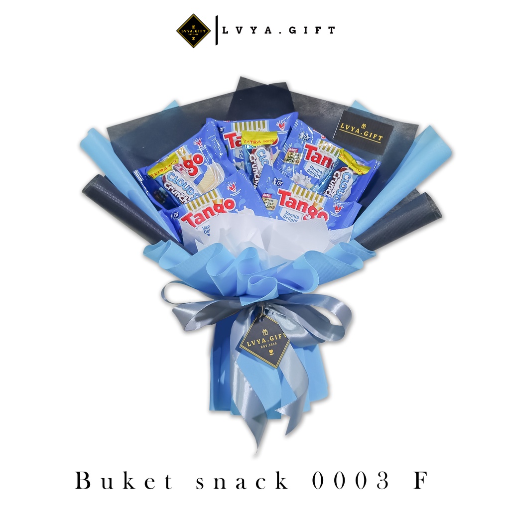 (GS 0003) Lvya.gift Buket snack murah tema biru | Buket biru | Snack bouquet | Buket snack affordable | Buket snack wisuda | Buket snack biru