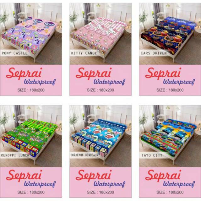 Sprei Waterprof Anti Air Uk 180x200/160x200/120×200 Cm