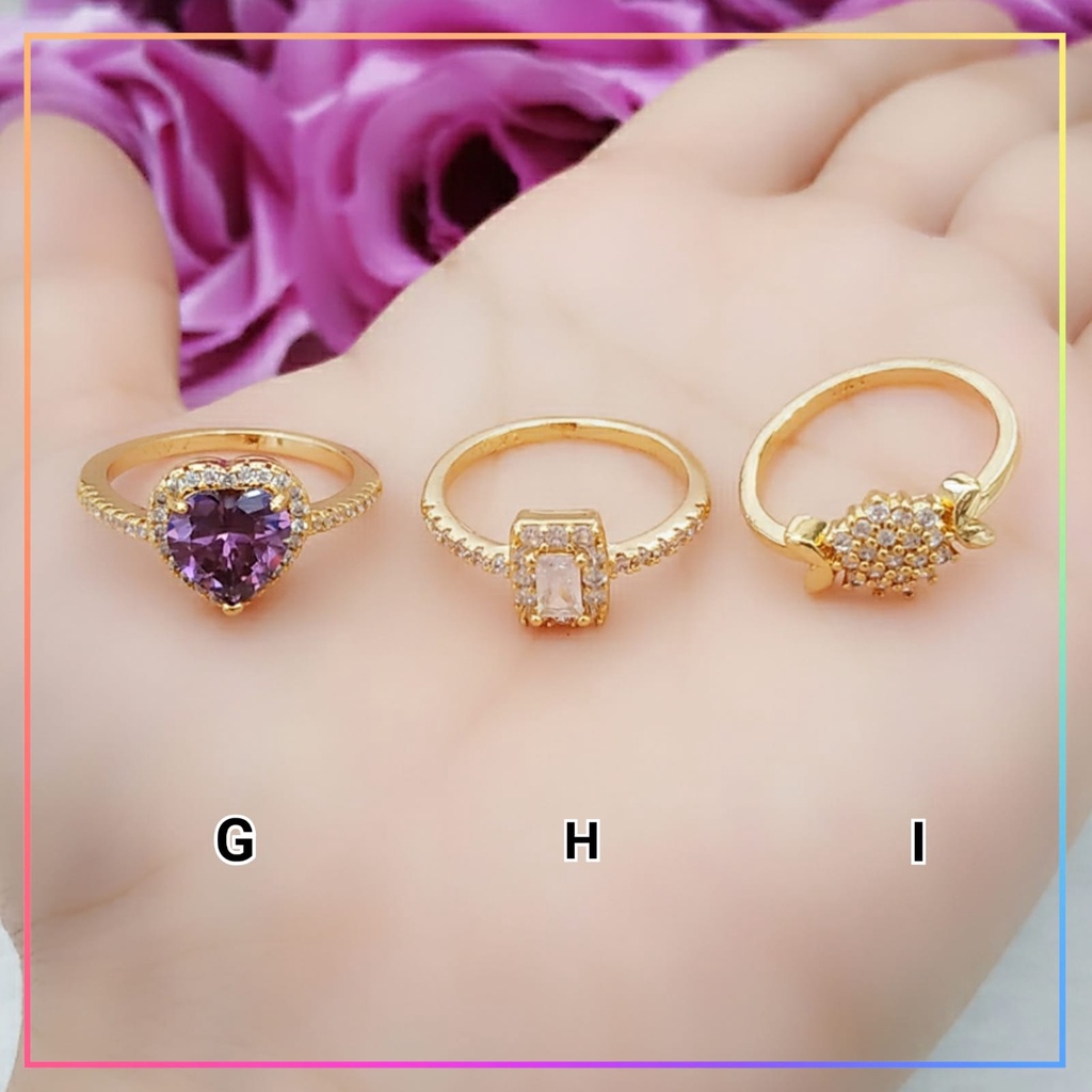 Cincin xuping cincin dewasa wanita love mata ungu terlaris perhiasan wanita lapis emas gold A166