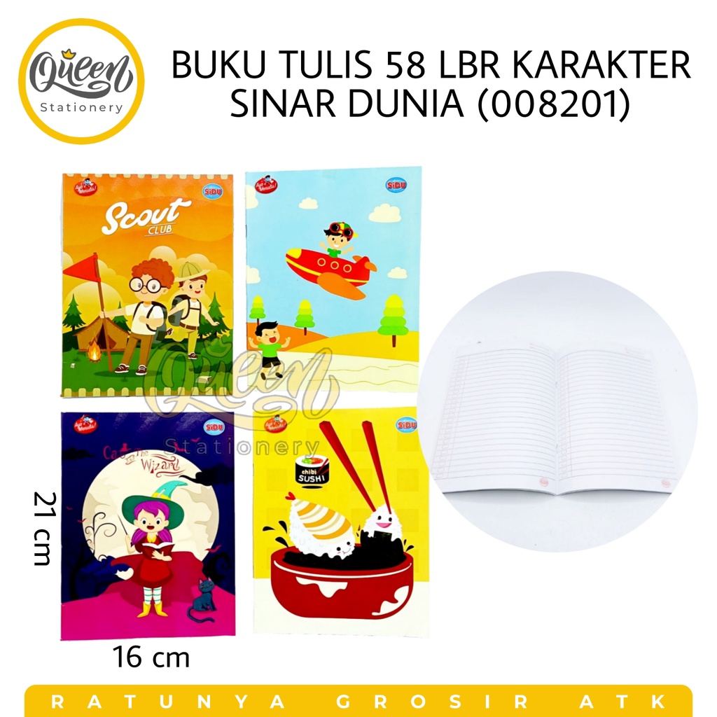 

1 PCS BUKU TULIS 58 LEMBAR SINAR DUNIA / BUKU TULIS SEKOLAH / BUKU SIDU (001559)