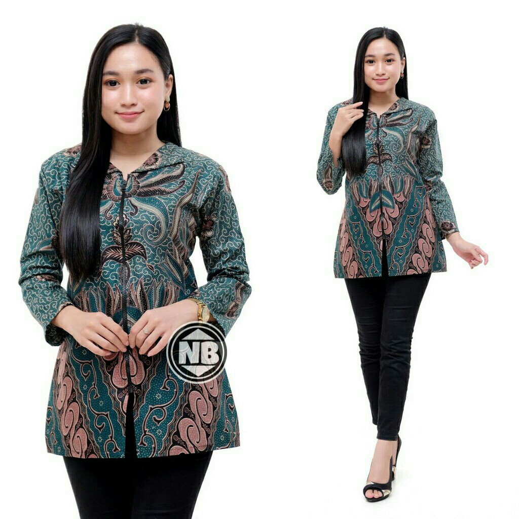 M-l-xl-xxl Batik Wanita Asj Sa Hrb026 Kenongo Kemeja Tosca Pendek