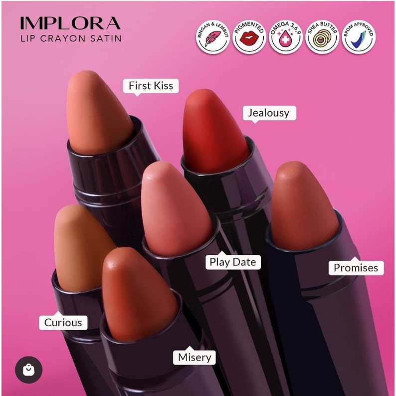 IMPLORA Lip Crayon Satin | ❤ jselectiv ❤ Lipstik Crayon IMPLORA ORI✔️BPOM✔️COD✔️