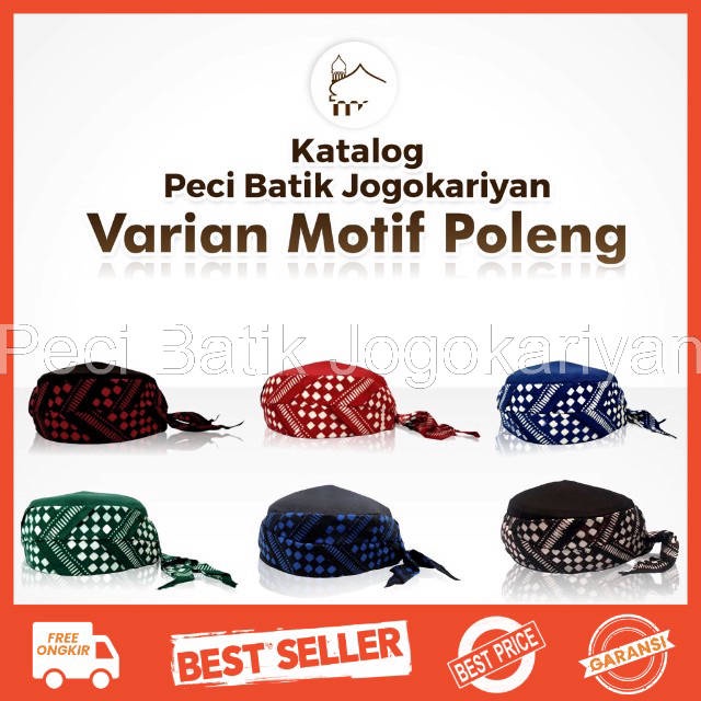 Peci Batik Jogokariyan - BEST SELLER PECI BATIK JOGOKARIYAN MOTIF POLENG PECI SHOLAT PECI LIPAT KOPI