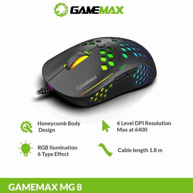 Gamemax MG8 Honeycomb Gaming Mouse RGB