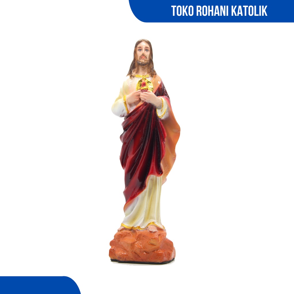 PATUNG YESUS HATI KUDUS MERAH 20 CM  / PATUNG TUHAN YESUS / PATUNG YESUS MURAH / PATUNG YESUS MARIA / PATUNG KATOLIK