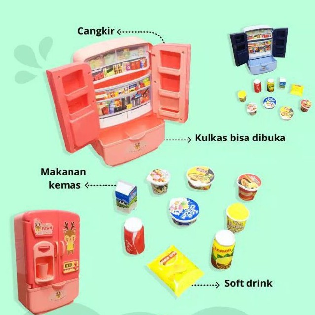 Mainan Pretend Play Kulkas Lucu Refrigerator Suit 506-37 Refrigerator Suit
