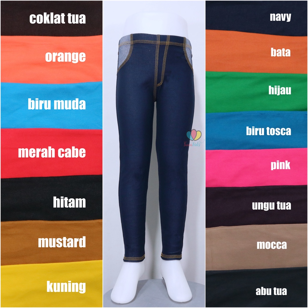 (COUPLE) Mom &amp; Kids Premium Jeans Legging Bayi-15 Tahun (Ada Banyak Size) Soft Jegging Stretch Import