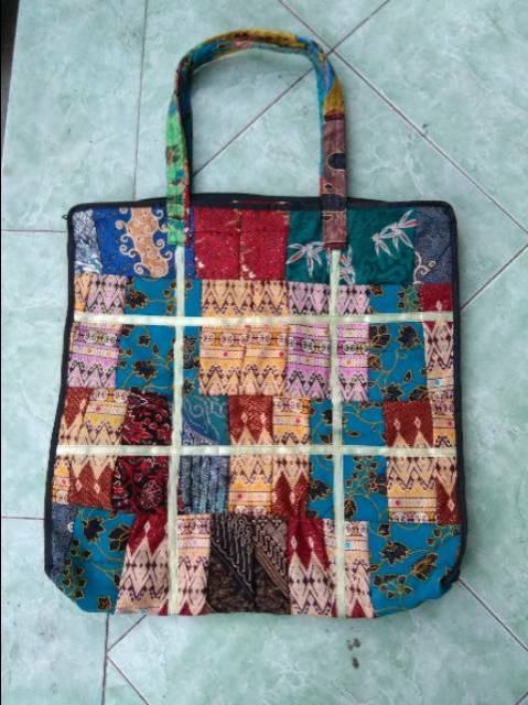 (BISA COD) TAS HAND BAG BATIK PERCA JUMBO MOTIF RANDOM - TAS LAUNDRY SOUVENIR MURAH JOGJA