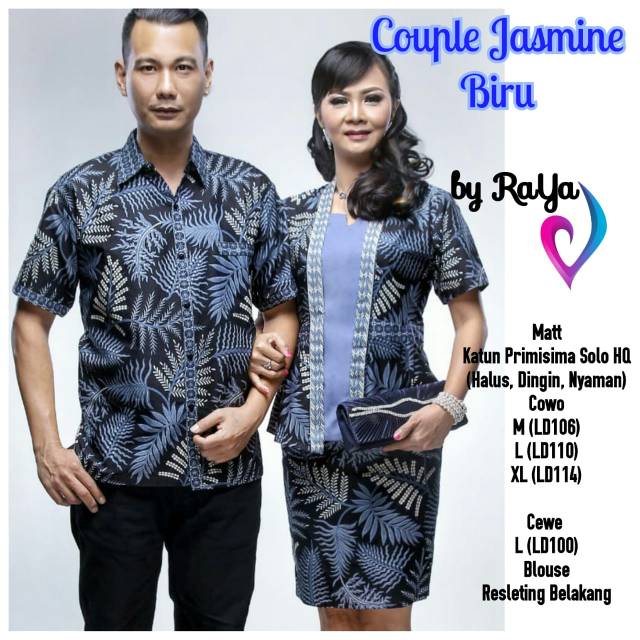 Atasan Batik Natal Couple Capel Copel Baju Pasangan JASMINE Sarimbit Batik Jasmine seragam batik kan