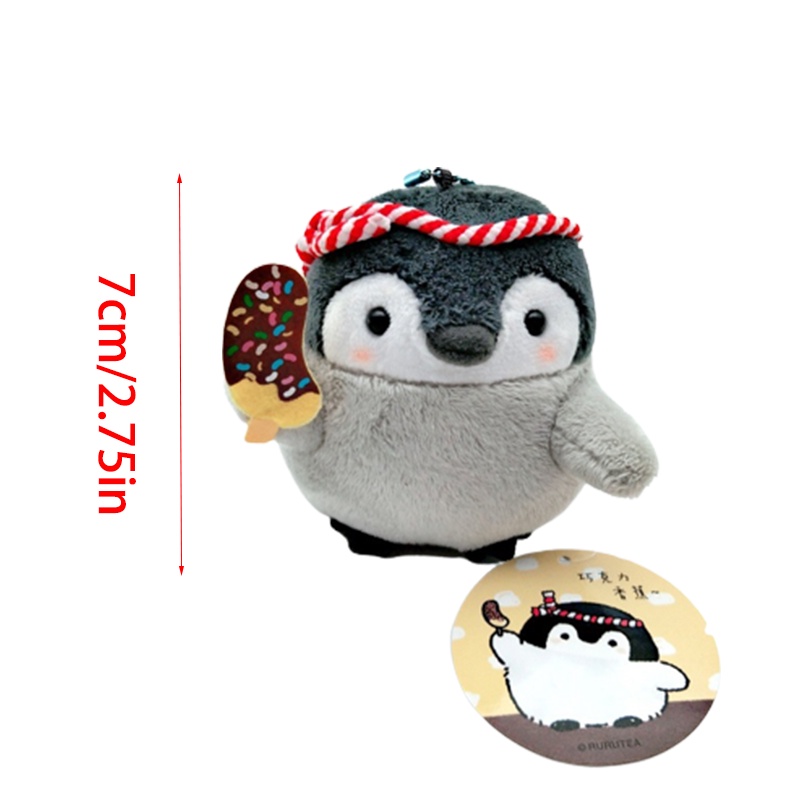 Cute positive energy penguin key chain mini doll fashione cartoon Pendant plush toy couple girl bag accessories baby doll