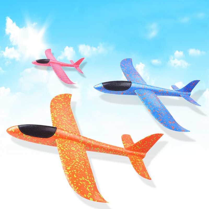 GIJ - GOROCK Mainan Pesawat DIY Hand Throw Foam Flying Glider