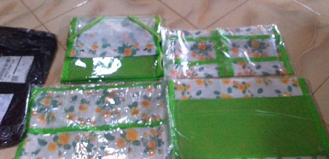 ( Bisa Cod )promo Murah Paket Rak Gantung 4 In 1  Motif Bunga Full Resleting