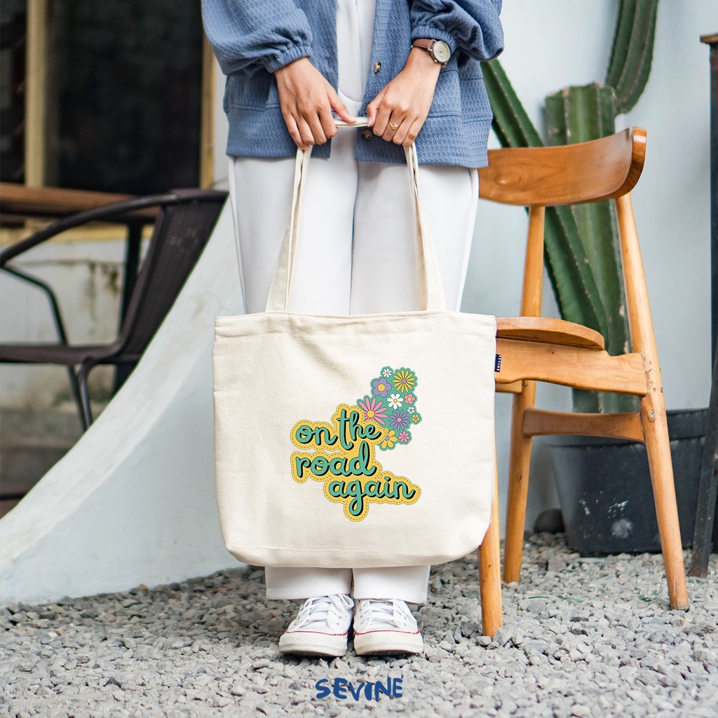 Sevine Tote Bag Kanvas Emily Resleting Kantong Tas Laptop Wanita Kuliah Sekolah Fashion Totebag Kerja Quotes Summer Aesthetic - RD