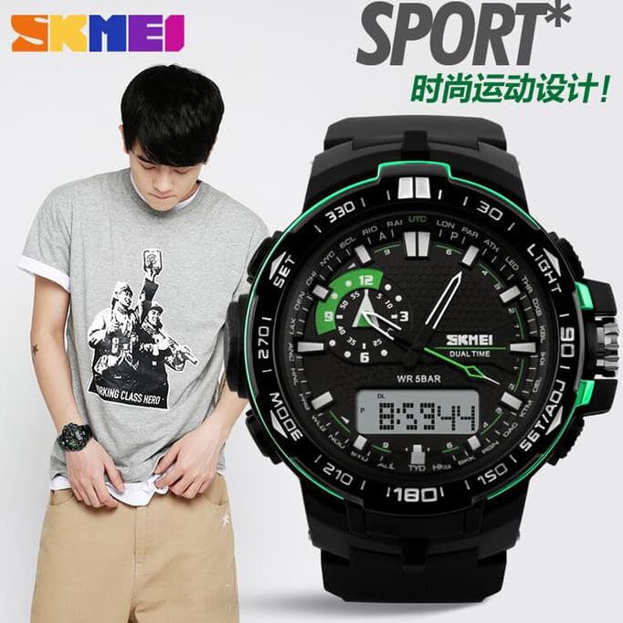 PROMO JAM TANGAN CASIO ORIGINAL SKMEI CASIO SPORTY ANTI AIR MODEL BARU - PUTIH TERLARIS