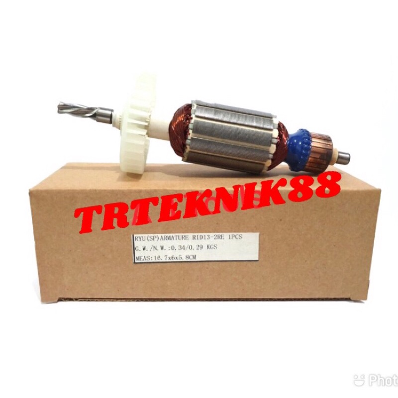 ARMATUR ANGKER ROTOR GULUNGAN DINAMO MESIN BOR BETON RYU 13 mm TIPE RID 13-2RE ORIGINAL RYU