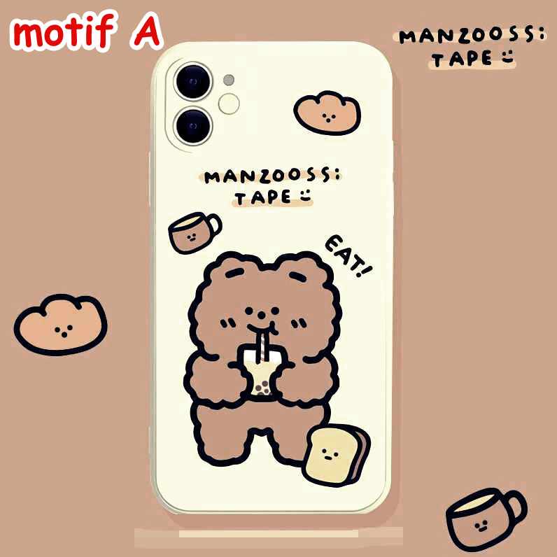 VIVO Y81, Y83, Y91C, Y20/Y12S, Y30, Y50 - CUTE BROWN BEAR BOBA EAT SOFT CASE CASING COVER