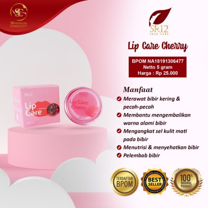 LIP CARE SR12 LIPCARE PENCERAH ALAMI BIBIR LIP BALM PELEMBAB BIBIR KERING