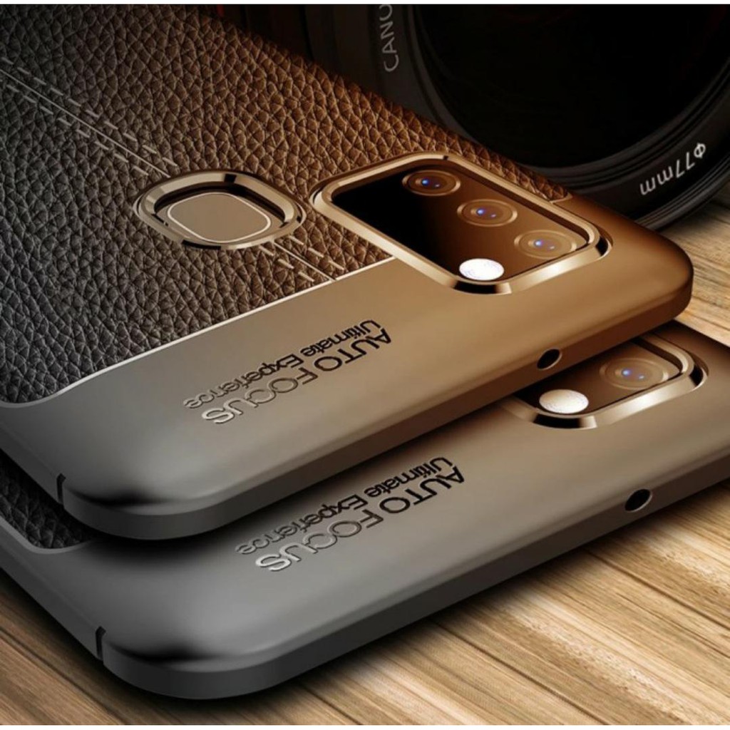 Auto Fokus Vivo Y11 Y12 6.35 inchi Leather Soft Case Vivo Y15 Y17 AUTOFOCUS Motif Kulit Jeruk