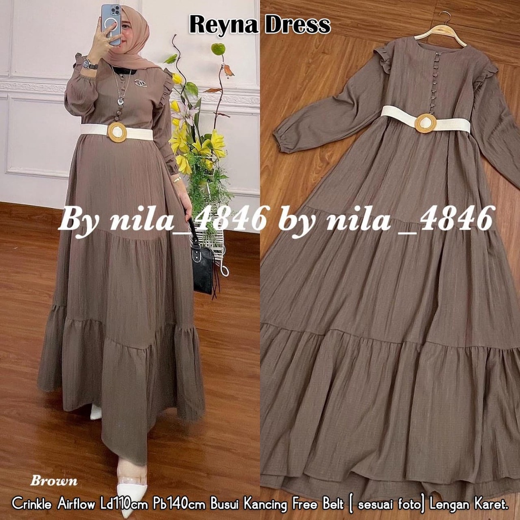 REYNA DRESS MAXI WANITA FREE BELT