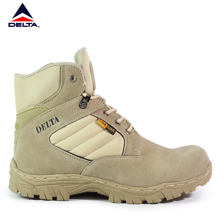 sepatu pria boots safety DELTA cordura tactical gurun tinggi 6 inci cream original suede