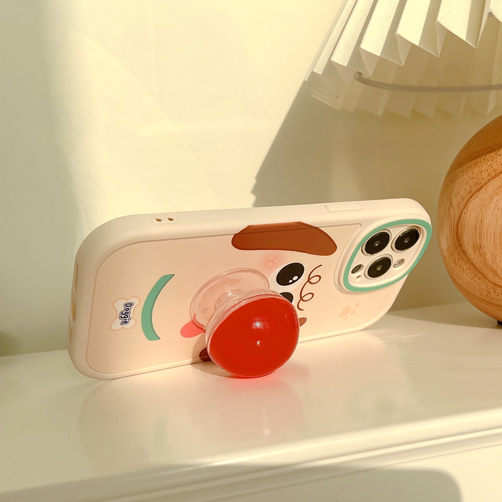 IPHONE 3d Hidung Merah Kartun Lucu Anjing Anjing Lembut Silikon Case Untuk Iphone7 8 PLUS X XR XS 11 12 13 14 MINI PRO MAX SE 2020 Phone Cover