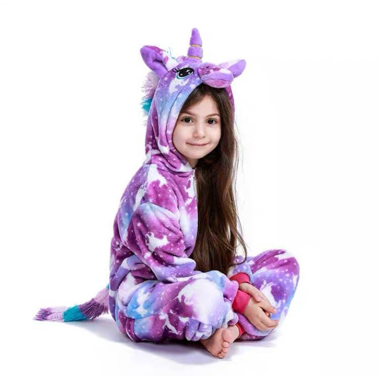 BONEKA KOSTUM ONESIE UNICORN GALAXY STARS PIYAMA COSPLAY ANAK 3