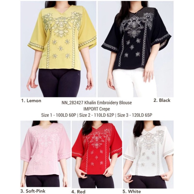 Blouse 2 Model / Blouse Bordir / Blouse Jumbo / Big Size / Blouse Merah / Blouse Putih