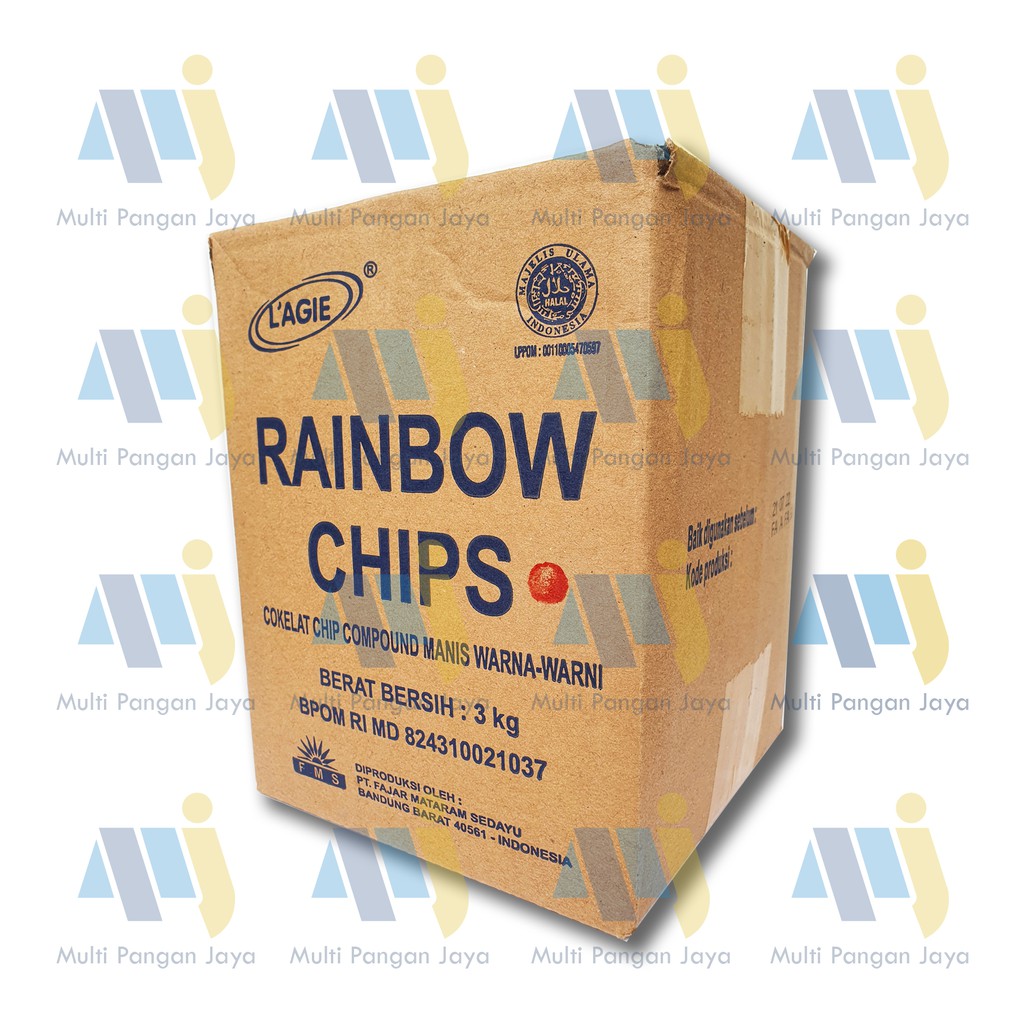 

Coklat Chips warna / LAGIE Choco Chips Rainbow Warna Warni 3 Kg