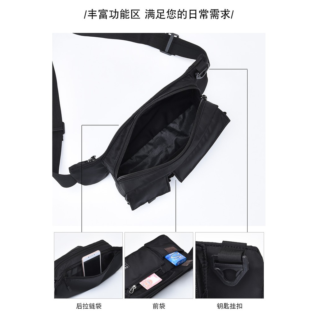 AND COD T183 Tas Pinggang Fashion Unisex Polyester Waistbag Pria Wanita Anti Air Style Korea