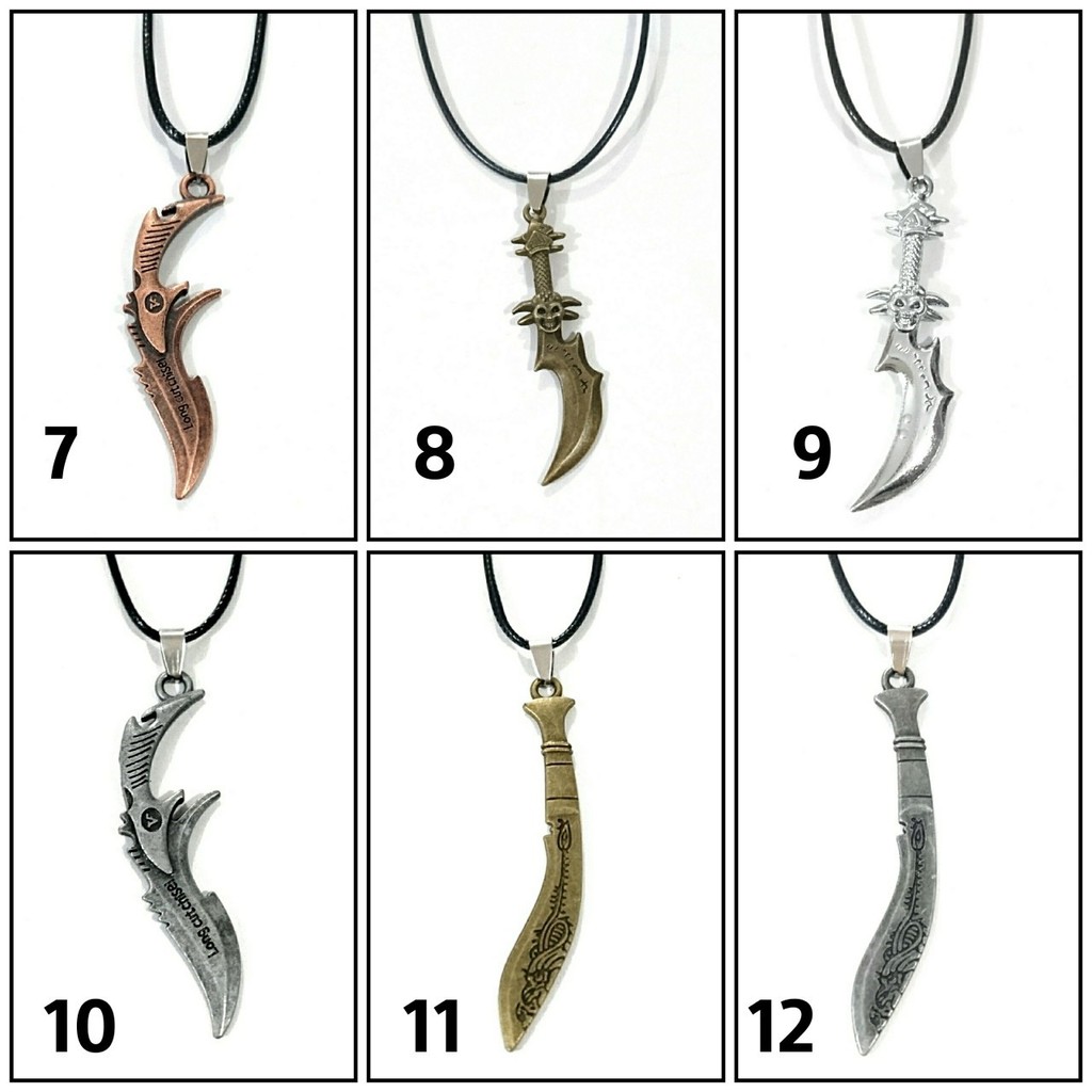 kalung cowok pedang sword metal dagger