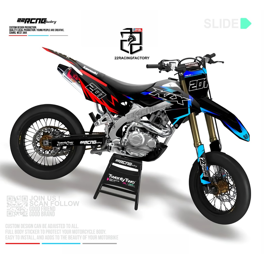 DECAL KLX DTRACKER SUPERMOTO CUSTOM