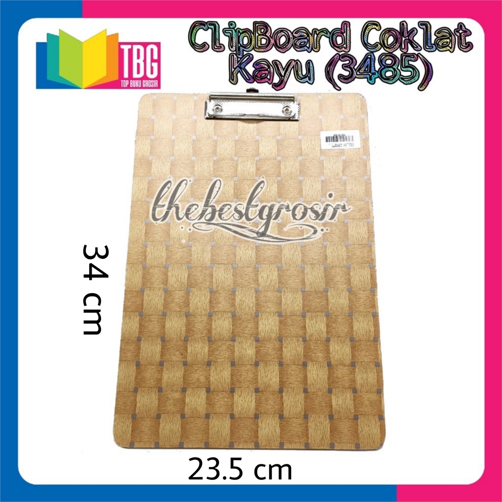 

1 PCS CLIPBOARD COKLAT KAYU / PAPAN JALAN / ALAS TULIS / PAPAN ALAS UJIAN / PAPAN KLIP