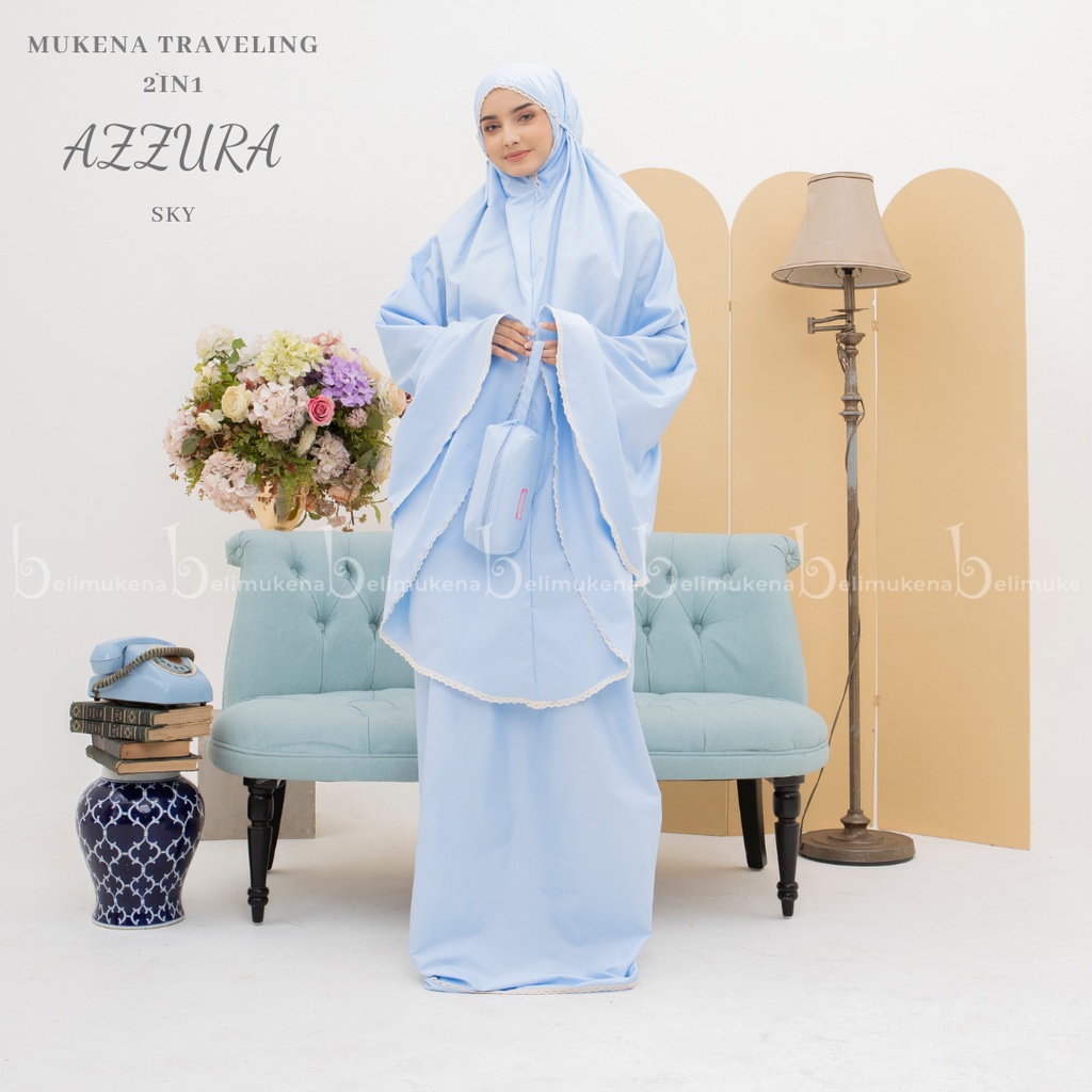 Mukena Katun Dewasa 2in1 Travelling Azzura