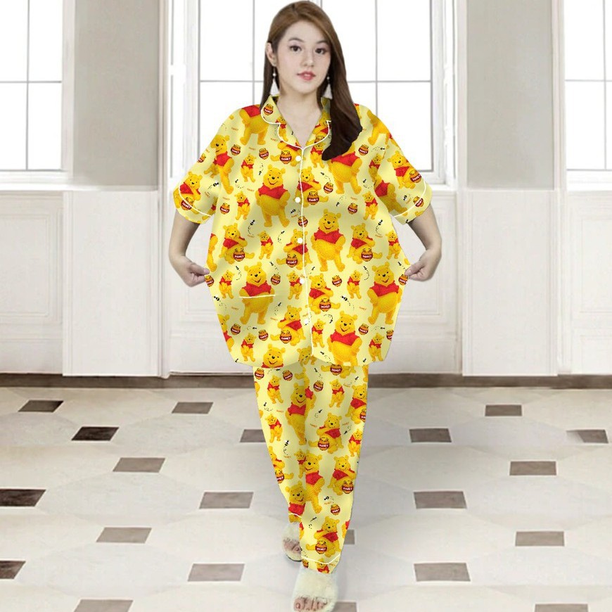 PIYAMA CP JUMBO SIZE XXL/KARAKTER/PIYAMA CPJUMBO STARMOON/BAJU TIDUR-POH HONEY KUNING