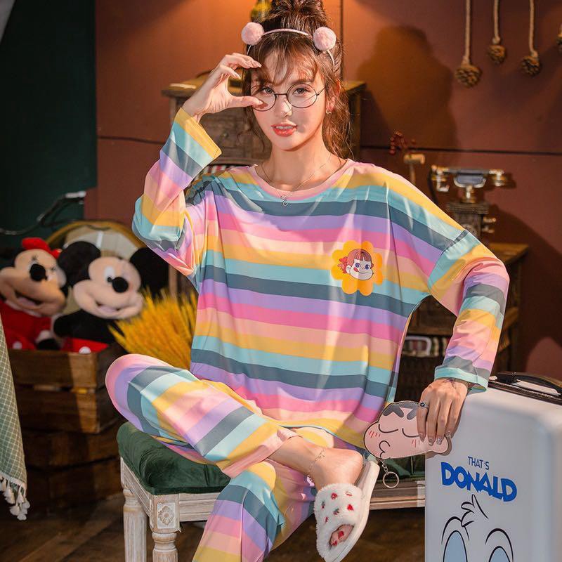 Baju Tidur Piyama Import Face Milky Peko Chan Cute Pastel