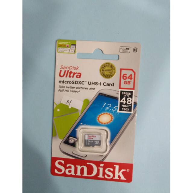 Memory Micro SD 64GB SanDisk Class 10