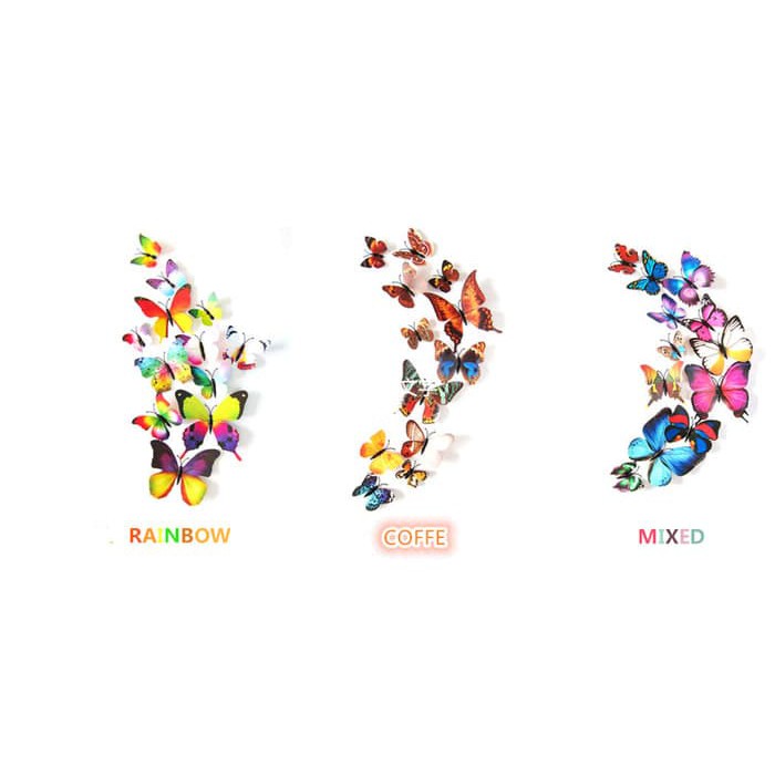 Stiker Dinding kupu kupu 3D Butterfly Wall Sticker